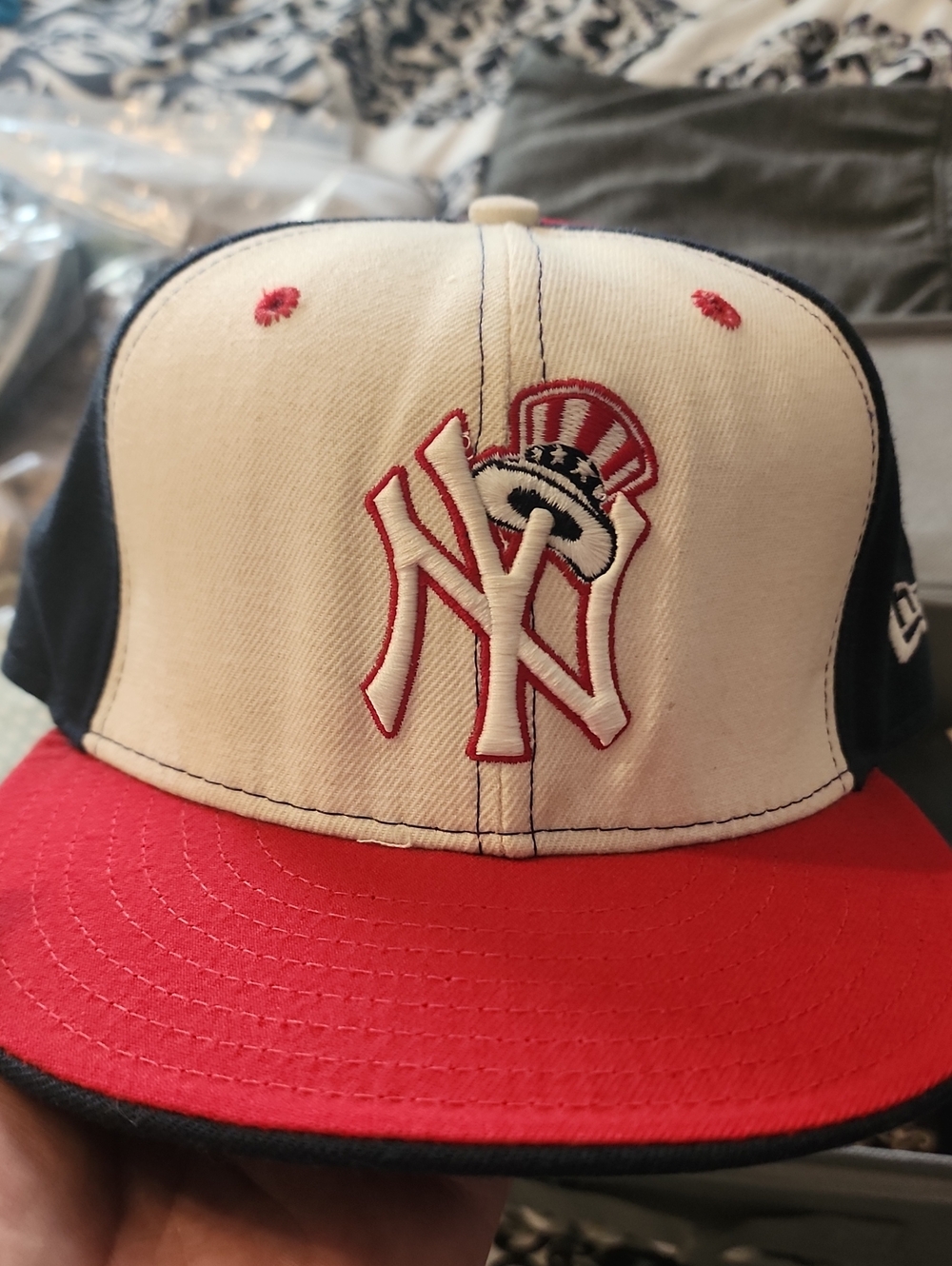Vintage New Era 59fifty Red, White & Blue NY Yankees Fitted Hat 7 1/8